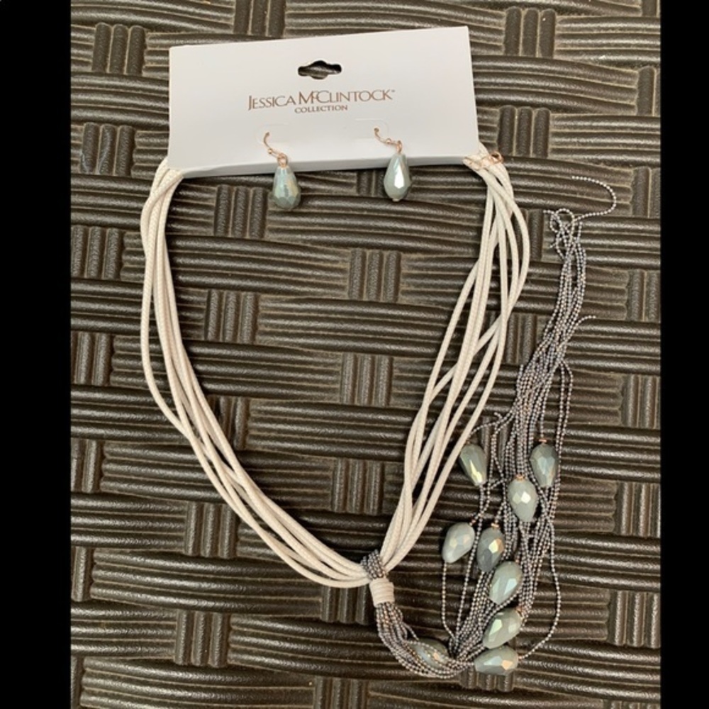 NWT Jessica McClintock Necklace & Earring Set